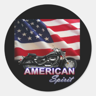 Sticker Rond American Spirit TV Motorcycle Show