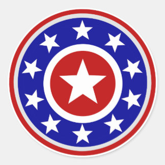 Sticker Rond American Star Shield