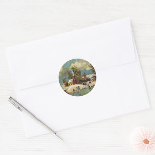 Sticker Rond American Winter Life