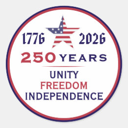 Sticker Rond Amérique 250 Unité patriotique Liberté Indépendanc