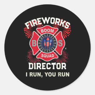 Sticker Rond Amérique af directeur de feu d'artifice équipe de 