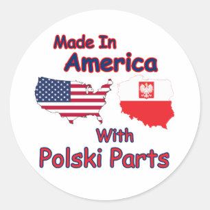 Sticker Rond Amérique avec pièces Polski