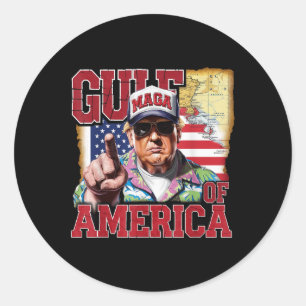 Sticker Rond Amérique du Golfe des États-Unis Salutation Trump 