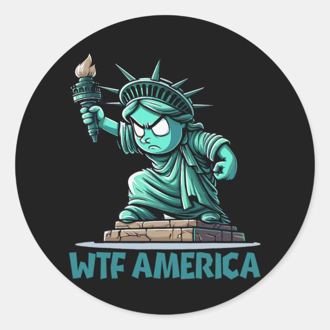 Sticker Rond Amérique Du Sud Anti-Trump Politique Et Démocratie (Devant)