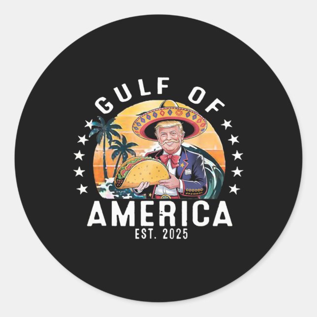 Sticker Rond Amérique Est 2025 Président Trump (Devant)
