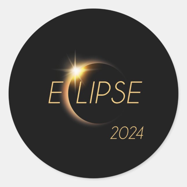 Sticker Rond Amérique Totalité 04 08 24 Total Éclipse Solaire 2 (Devant)