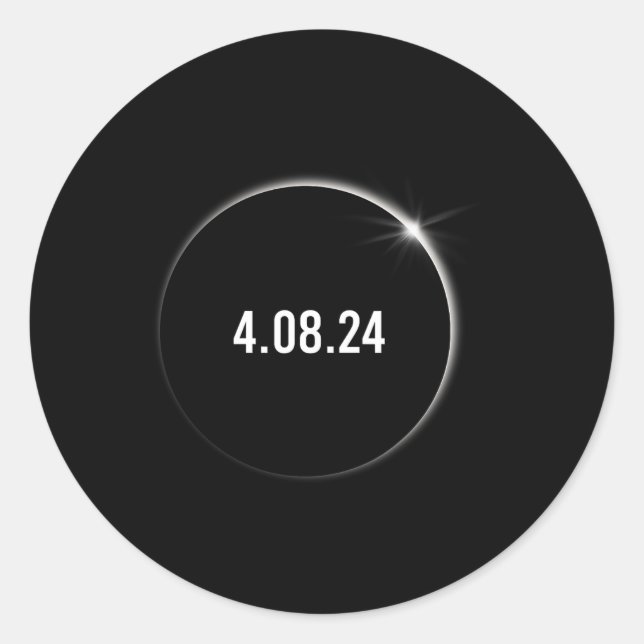 Sticker Rond Amérique Totalité 04.08.24 Total Éclipse Solaire 2 (Devant)