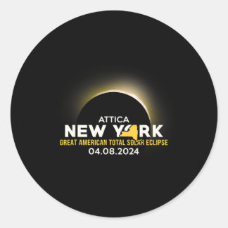 Sticker Rond Amérique Totalité 04 08 24 Total Éclipse Solaire 2