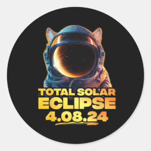 Sticker Rond Amérique Totalité 4.08.24 Total Éclipse Solaire Ch