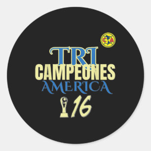 Sticker Rond Amérique Tricampeon. Amame Mas