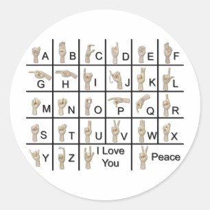 Sticker Rond AmeslanAlphabet120710