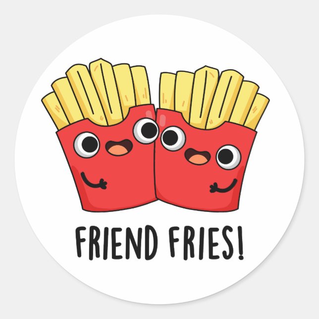 Sticker Rond Ami Fries Funny BFF Pun (Devant)