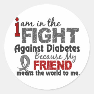 Sticker Rond Ami Signifie Monde Pour Moi Diabète