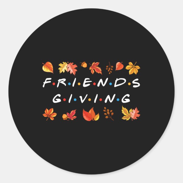 Sticker Rond Amical Fall Automne Amis Et Famille Remerciements (Devant)