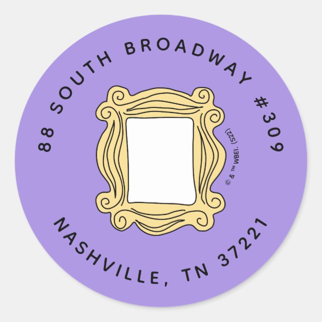 Sticker Rond AMIS™ | Anniversaire Peephole Frame Adresse (Devant)