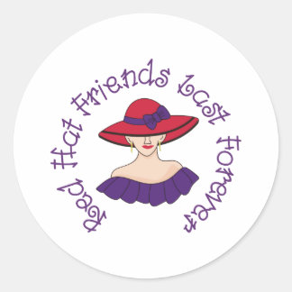 Sticker Rond Amis Casquettes rouges