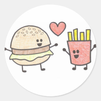 Sticker Rond Amis de la restauration rapide