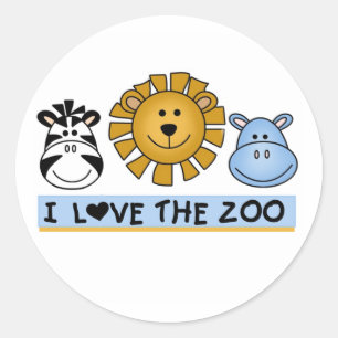 Sticker Rond Amis de zoo