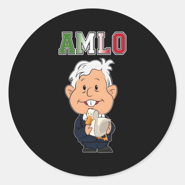 Sticker Rond Amlo Président Mexicain Lopez Obrador Presidente D (Devant)