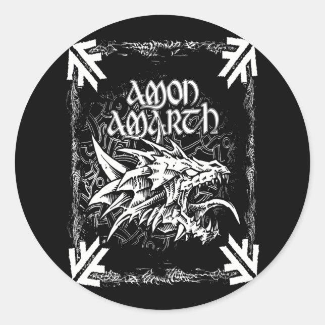 Sticker Rond Amon Amarth Cadeau Parfait Pour Les Ventilateurs (Devant)