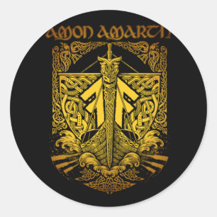 Sticker Rond Amon Amarth Design D'Art Rétro