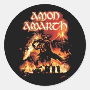 Sticker Rond Amon Amarth Retro Fan Art Hommage Design
