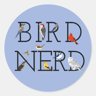 Sticker Rond Amortissement Nerd d'oiseaux deux