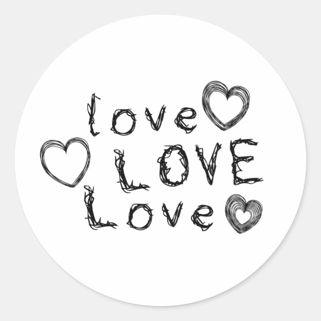 Sticker Rond Amour, Amour, Amour (Devant)