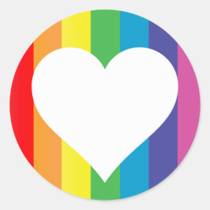 Sticker Rond amour arc en ciel :