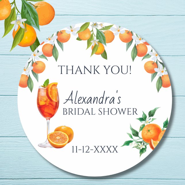 Sticker Rond Amour au premier Merci de Fête des mariées Spritz (Créateur téléchargé)