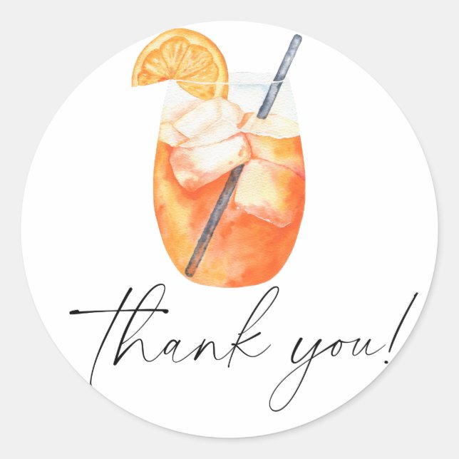 Sticker Rond Amour au premier spritz Remerciement pour la douch (Devant)