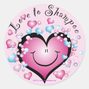 Sticker Rond AMOUR au ©StyleStickers™ de shampooing