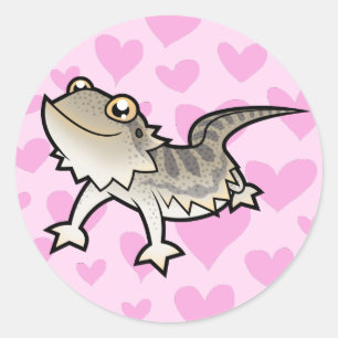 Sticker Rond Amour barbu de dragon/dragon de Rankin