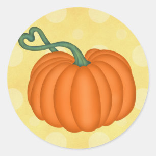 Sticker Rond Amour citrouille