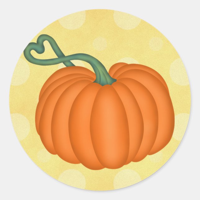 Sticker Rond Amour citrouille (Devant)