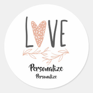 Sticker Rond Amour- Coeur Boho mignon Saint Valentin Personnali