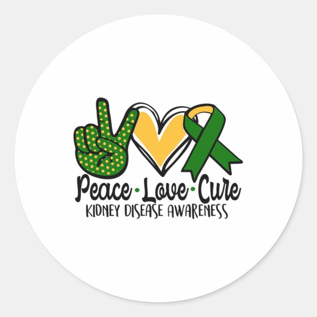 Sticker Rond Amour Cure Maladie du rein Sensibilisation Marche  (Devant)