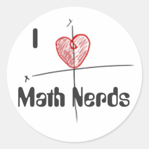 Sticker Rond Amour de ballot de maths de Cartioid
