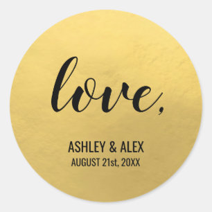 Sticker Rond AMOUR de calligraphie de manuscrit de noir de