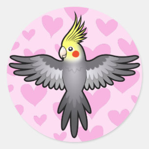 Sticker Rond Amour de calopsitte