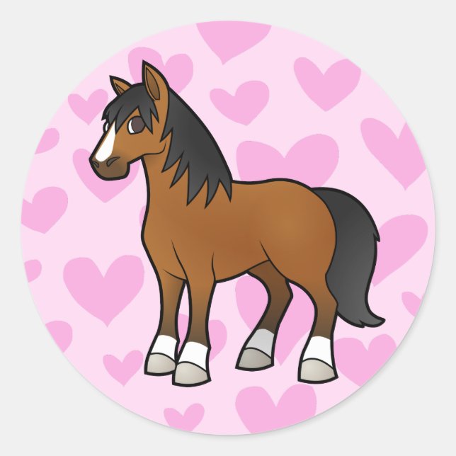 Sticker Rond Amour de cheval (Devant)
