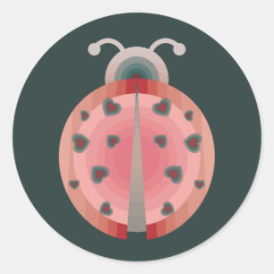 Sticker Rond amour de coccinelle