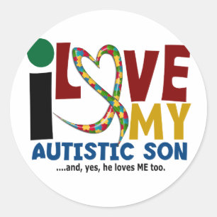 Sticker Rond Amour de l'AUTISME I mon fils autiste 2