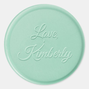 Sticker Rond Amour De L'Autocollant De Sceau De Cire Verte Mint