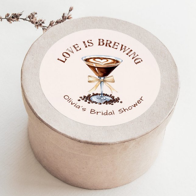 Sticker Rond Amour de Martini Espresso en cours de préparation  (Créateur téléchargé)