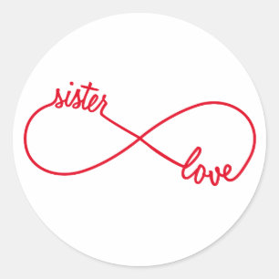 Sticker Rond Amour de soeur, signe d'infini