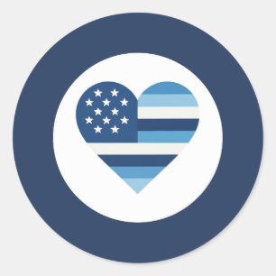 Sticker Rond Amour des forces de l'ordre