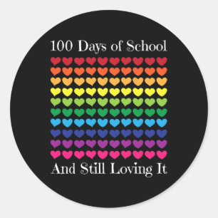 Sticker Rond Amour Du Coeur 100 Jours De L'École Professeur Gar
