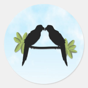 Sticker Rond Amour du perroquet