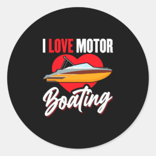 Sticker Rond Amour du pilotage de bateau à moteur propriétaire